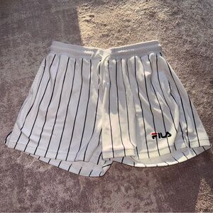 FILA x Urban Outfitters Women’s L White Maryana Velour Striped Shorts